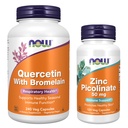 Now Foods Zinc & Quercetin with Bromelain Bundle - Quercetin with Bromelain Supplement 240ct + Zinc Picolinate 50mg 120ct - Supports the Immune System Health and Respiratory Functions*