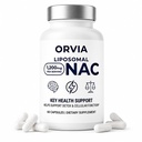 Orvia Labs Liposomal NAC 1200mg, Liver & Cellular Detox Support, Vegan, Non-GMO, Gluten-Free, Dairy-Free - 60 Capsules