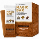Magic Bar Functional Mushroom Energy Bars – 10g Plant-Based Protein with Lion’s Mane, Cordyceps & Maitake | Adaptogen Superfood Blend | Made in USA | 8-Pack Peanut Butter Maple Box