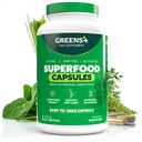 Greens+ Organic Superfood Capsules, Organic Spirulina and Chlorella, with Alfalfa & Wheat Grass, Vitamins & Minerals Supplements, Gluten-Free, Vegan, Non-GMO, 240 Count