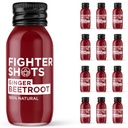 Fighter Shots Ginger Award Winning Fresh & Fiery Cold Pressed Ginger Shots for Immune Support & Energy Boost - 100% Natural Perfect Pick Me Up - Ginger and Beetroot 12 Pack