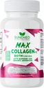 Sundhed Max Collagen Plus C - All Natural Collagen with Biotin & Bioperine to Boost Anti Aging Hydration & Skin Firmness - Ενισχύστε τα οστά & τα νύχια (Κάψουλες 2-Month) (120 Count)