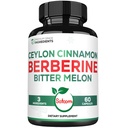 Satoomi Berberine Supplement with Organic Ceylon Cinnamon Bark & Bitter Melon - 3in1-60 Vegan Capsules