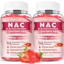 NAC Gummies, N Acetyl Cysteine Supplement for Adults and Kids, NAC Chewable Support Liver Health, Antioxidants & Immune System, Sugar-Free, Strawberry Flavor, 120 Count