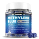 Methylene Blue Gummies 10mg for Humans, 8-in-1 Brain Supplements with NAC, B3, B6, B12, L-Theanine & PS, Brain & Mitochondrial Support, Enhances Energy, Focus and Cognitive, Pure, Vegan, 60 Counts