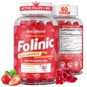 Folinic Acid Gummies, Folinic Acid for Kids & Adults 4+, Gentle Methylation Support, MTHFR-Friendly Folic Acid Alternative, Non-GMO, Sugar Free, Strawberry Flavor, 60 Count