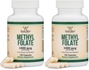 Methylfolate 1,000mcg, 120 Capsules (Third Party Tested Methyl Folate Supplement) Methylated Folate is a More Active Form of Folate Than Folic Acid (Non-GMO, Vegan Safe) by Double Wood (Pack of 2)