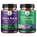 Bundle of Kava Kava Root Extract Supplement 1000mg - Fast Acting Herbal with Kavalactones for Balanced Mood and Prebiotics and Probiotics Gut Health Supplement - Digestive Health Acidophilus Probiotic
