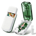 Professional Pill Cutter for Small Pills, 3-in-1 Pill Cutter Splitter for Small or Large Pills-Safely Cuts 1/2, 1/3, and 1/4 Multiple Pills Splitter, Adjustable Pill Cutter (Green White)