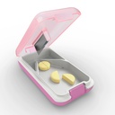 Fullicon Secure Precise Pill Cutter for Small Pills, Safe Tablet Slicer for Large Tiny Pills, Easy to Clean Coupe Pillule Portable Travel (Pink)