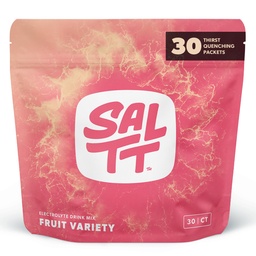 SALTT Electrolytes Powder Pack, Fruit Variety Pack (30 Packets) - Μαγνήσιο, Κάλιο, Νάτριο, Ίχνη Ορυκτά - Vegan, Χωρίς ζάχαρη, Χωρίς γλουτένη - Ταξιδιωτικά Απαραίτητα - Made in USA