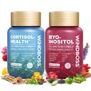 Cortisol Health & Myo Inositol Supplement Bundle for Women, Hormonal Balance, Stress & Emotional Wellness Support, D-Chiro Inositol, Ashwagandha, Berberine, Vitamin D3+K2, 120 Softgels