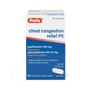 Rugby Chest Congestion Relief PE Guaifenesin 400 Mg/Phenylephrine HCl 10 Mg - Expectorant Nasal Decongestant - Relieves Chest and Sinus Congestion - 60 Immediate Release Tablets