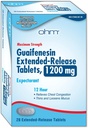 Ohm Guaifenesin 1200mg, Chest Congestion and Mucus Relief Extended-Release Maximum Strength Tablets, 12-Hour Expectorant Helps Thin & Loosen Stubborn Mucus, Non-Drowsy (Pack of 2)