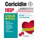 Coricidin HBP Decongestant-Free Cold & Flu Medicine for Hypertensives, Cold & Flu Symptom Relief for People with High Blood Pressure, 325 mg Acetaminophen Tablets (20 Count), Multicolor (533815)