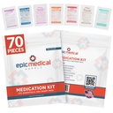 Epic Medical Supply First Aid Kit Medication Refill – 70-Count Unit Dose Packets – Emergency Medicine Kit Pills for 1st Aid Kit Refills, Travel, Office, Dorm, Camping – Assembled in USA (70 Pieces)