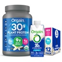 Orgain 30g High Protein Ready To Drink Shake, Vanilla Bean, 11 Fl Oz (Pack of 12) + Orgain Organic 30g Vegan Protein Powder, Vanilla 2.01 lb (Packaging May Vary) Bundle