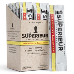Superieur Ηλεκτρολυτές Powder Packets- Vegan Ηλεκτρολυτική Ενυδάτωση Σκόνη w/Sea Minerals- Keto Friendly, Non-GMO, Zero Sugar Electrolyte Supplement-Healthy Sports Drink-Strawberry Λεμονάδα (14 Packets)
