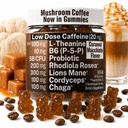 Mushroom Coffee Gummies with Lion’s Mane, Cordyceps, Chaga & Caffeine | L-Theanine, Rhodiola Rosea, Mushroom Complex (Lion’s Mane, Cordyceps, Chaga), Probiotic, Vitamin B6 P-5-P