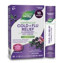 Nature's Way Sambucus Cold+Flu Relief Elderberry Hot Drink, Multi-Symptom Homeopathic Relief for Fever(1), Body Aches(1), Cough, Congestion, Sore Throat, Non-Drowsy, 10 Lemon-Flavored Packets