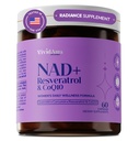 NAD Supplements for Women - Radiance Formula with Resveratrol, CoQ10, Turmeric & BioPerine - Cellular Renewal Supplement for Women - NMN Alternative - 60 Capsules