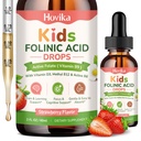 Kids Folinic Acid Drops with Active Folate, Folic Acid Alternative for Kids, Citicoline, Dual Active B12, Vitamin D3, P5P B6 & R5P B2, Brain, Learning, Focus & Mood Support, Strawberry, 2 Fl Oz