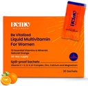 BeMe Liquid Multivitamins for Women - Σύνθετη Liquid Delivery System με 13 Βιταμίνες & 4 Ορυκτά - Δάκρυα & Σωλήνες Go, Μη ΓΤΟ, Πορτοκαλί Γεύση (30 φακελάκια)