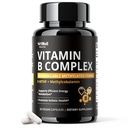 Methylated Vitamin B Complex with Methylfolate & Methyl B12, High Absorption Active Forms for Energy, Brain Health & Mood Support, 60 Vegan Capsules, Non-GMO, Gluten-Free