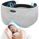 Sleep Mask with Bluetooth 6.0 Headphones, 20H Playtime Sleeping Headphones for Side Sleepers, Adjustable Blackout Eye Mask for Travel Meditation, Noise-Reducing Sleep Mask Gifts for Women Men, Gray