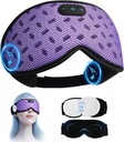 LC-dolida Sleep Headphones, Sleep Mask with Bluetooth 5.4 Headphones, Detachable 3D Blackout Eye Mask with Wireless Headphones Bluetooth Sleep Mask for Side Sleepers, Cooling Music Mask Gift (Purple)