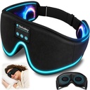 Sleep Mask with Bluetooth Headphones, 100% Light Blocking Sleep Headphones for Side Sleepers Men Women, Eye Mask with Thin Stereo Speakers, Soft Eye Cover for Travel Gift (Plus Size)