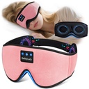Sleep mask Headphones,100% Blackout 3D Zero Eye Pressure Bluetooth Sleep mask Breathable Eye mask with Bluetooth Headphones Sleep Headphones for Side Sleepers, 14H Playtime&Bluetooth 5.4 Pink