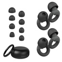 JUSTRVN Ear Plugs for Sleeping, 2 Pairs of Reusable Earplugs for Noise Reduction 25dB-30dB with 8 Ear Tips, Soft Hearing Protection Ear Plugs for Concert,Noise Sensitivity, Study & Work, Black
