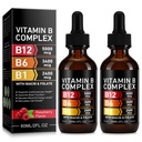 Organic Vitamin B Complex Drops for Men & Women | Vitamin B12 Methylcobalamin, B6, B1, B9 for Metabolic Health Support | Immune Support, Non-GMO, Gluten Free - 2 Month Supply 60ML - 2Pcs
