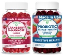 Lunakai Cranberry D-Mannose + Probiotic Extra Strength Gummies Bundle – Naturally Flavored, Non-GMO – 60ct Each