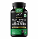 HCL HERBAL CODE LABS Essential Amino Acids Plant Based Supplement | All 9 EAAs & BCAAs | from Organic Spirulina, Chlorella & Beet Root | Made in USA | Vegan Amino Acids Capsules
