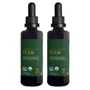 Global Healing - Organic Tulsi (Holy Basil Leaf Extract) Vegan Liquid Supplement Drops (Organic Basil) - Bioavailable Herb for Normal Stress Response, Natural Energy & Immune Support (2-Pack)