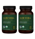Global Healing Aloe Vera Bio-Active Organic Leaf Supplement - 200x Concentrate Formula with Highest Concentration of Acemannan - Aloin-Free - Gut Health & Immune Support - 60 Capsules- 2 Pack