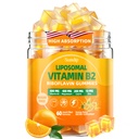 Vitamin B2 Gummies, Liposomal Riboflavin 400mg Supplement for Kids & Adults - High Potency with Magnesium, CoQ10, Zinc for Energy & Head - Sugar Free, Vegan, Orange Flavor, 60 Gummies (30-Day Supply)