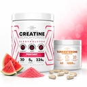 Peak Revival-X Turkesterone Tongkat Ali Capsules + Creatine Monohydrate Powder with Electrolyte Hydration Salts, Sour Watermelon, Muscle Strength Recovery & Hydration Support