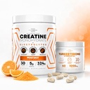 Peak Revival-X Turkesterone Tongkat Ali Capsules + Creatine Monohydrate Powder with Electrolyte Hydration Salts, Orange Sherbet, Muscle Strength Recovery & Hydration Support, 30 Servings