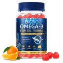 Omega-3 Fish Oil Gummies 1500mg for Adults, Triple Strength EPA & DHA with CoQ10, Red Yeast Rice, Bergamot & Antioxidants, Wild-Caught, Sugar-Free, Burpless, Heart & Brain Support, 90 Count