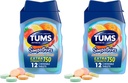 TUMS Smoothies Extra Strength Antacid Chewable Tablets for Heartburn Relief, Assorted Fruit - 12 Count (Pack of 2)