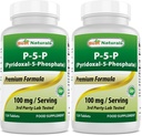 Best Naturals P5P Vitamin B6 (Pyridoxal 5 Phosphate) 100 mg/Serving - 120 Tablets - an Active Form of Vitamin B6. (Pack of 2)