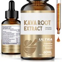 Kava Kava Root Extract Supplement,Support Cognitive & Immune System, Vegan Non-GMO, High Concentration Kava, 60ML