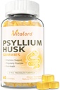 Psyllium Fiber Gummies Sugar Free, Chewable Psyllium Husk Supplement for Adults, with Probiotics & Inulin, Gut & Digestive Health, 60 Ct