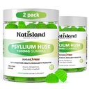 Psyllium Husk Gummies, 1500mg Psyllium Husk Fiber Supplement with Probiotics, Inulin, Chia Seed Powder for Gut & Digestive Health, Regularity, Vegan, Sugar Free, 120 Chewable