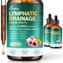 21-in-1 Lymphatic Drainage Drops for Liposomal, Immune & Lymph System Support Supplement for Women & Men with Echinacea, Dandelion, Burdock, Bromelain, Calendula, Turmeric & More, 2 Pack