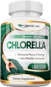 VibraxLabs Chlorella Κάψουλες – Σπασμένο τοίχωμα κυττάρων 600 mg Veggie χάπια (1200 mg σερβιρίσματος) - Συμπλήρωμα σκόνης πρωτεΐνης για φυσική αποτοξίνωση, Best with Spirulina, Χωρίς επίγευση, Made in USA