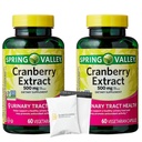 Spring Valley Cranberry Extract 500mg, 60 Count, Vegetarian Capsules for Women Urinary Tract Health, 2 Pack - Set by Basket Goods